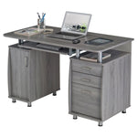 ZUN Complete Workstation Computer Desk with Storage, Grey 74539286