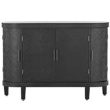 ZUN Accent Storage Cabinet Sideboard Wooden Cabinet with Antique Pattern Doors for Hallway, Entryway, 10072829