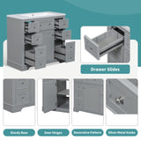 36" Bathroom Vanity without Sink, Cabinet Base Only, One Cabinet and Six Drawers, Grey WF306253AAE