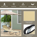 ZUN Foldable Outdoor Chaise Lounge Chair, 5-Level Reclining Camping Tanning Chair with Strong Oxford W2225141504