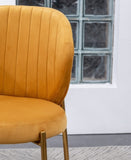 Amoa Contemporary Velvet Upholstery Dining Chair, Yellow T2574P164531