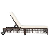 TREXM Outdoor Lounge, Patio Chaise Lounge with 5-Position Backrest, Rattan Outdoor Lounge N715P207900D
