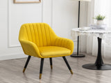 Tuchico Contemporary Velvet Upholstered Accent Chair, Yellow T2574P164265