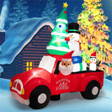 8ft Inflatable Santa Car Decor - Built-in LED Lights, Christmas TreeSnowmenPenguin, Colorful 19474685
