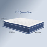Queen Size Mattress in a Box 12 Inch Memory Foam Hybrid Mattress with Pocketed Springs Medium Firm 76102215