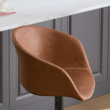 ZUN Adjustable Swivel Bar Stools, Mid-Century Modern PU Leather Upholstered Counter Height Bar Stool, W1143P173513