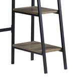 Rustic Oak and Black 2-Shelf Writing Desk with H-Shaped Base B062P209210