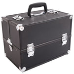 ZUN SM-2083 Aluminum Alloy Makeup Train Case Jewelry Box Organizer Black 14313615