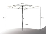 Outdoor 9ft Patio Umbrella with Crank Handle and Push Button Tilt, Outdoor Market Umbrella with 8 26713465