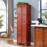 ZUN 72.4" Tall Storage Cabinet Tall Storage Cabinet with 8 Doors and 4 Shelves ,Bookshelf Living Room, W1758P211011