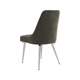 Grey and Chrome Padded Side Chair B062P153681