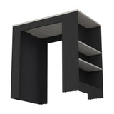 Highlands Kitchen Island with Storage Base in Black and Ibiza Marble B062111734