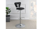 ZUN Adjustable Bar stool Gas lift Chair Black Faux Leather Chrome Base metal frame Modern Stylish Set of B01149819