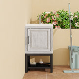 20" Small Bathroom Vanity with Sink & Hot and Cold Faucet, Freestanding Bathroom Cabinet with White W688P224408