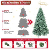 Artificial 6ft Blue green Tint Christmas Tree with 1390 PE/PVC Mixed Branch Tips, memory wireiron 15759741