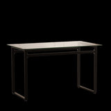 51" Modern Minimalist Rectangular Glass Dining Table for 4-6 with 0.31" Tempered Glass Tabletop and 77310009