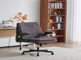 Criss Cross Legged Office Chair with Flip-Up Back Built-In Dynamic Airbag Lumbar Support, Wide Seat 48799744