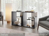 FURNITURE Vega Side Table in melamine with open storage,Onix and White 83083392