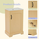 ZUN 20" Bathroom Vanity with Sink, Bathroom Cabinet with Soft Closing Door, Storage Rack and Adjustable N725P208369D