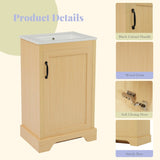 ZUN 20" Bathroom Vanity with Sink, Bathroom Cabinet with Soft Closing Door, Storage Rack and Adjustable N725P208369D