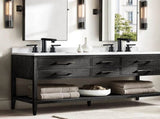 Matte Black Widespread Bathroom Faucet, Waterfall Bathroom Faucets for Sink 3 Hole, 2-Handles Modern 65389488