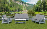 HIPS All-Weather Outdoor Single Sofa with Cushion, White/Grey W1209114905