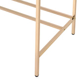 White and Gold Writing Desk with USB Ports B062P184553