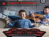 9-Pad Electric Drum Set for Beginners, MIDI USB Connection Dual Stereo Speakers BlackRed 24660023