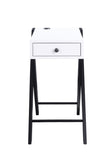 Fierce White and Black Accent Table with Built-in USB Port B2726P243282