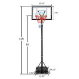 ZUN Basketball Hoop Outdoor Portable Basketball Goals, Adjustable Height 7ft - 10ft for Adults & 57794228