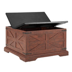 ZUN Farmhouse Coffee Table, Square Wood Table with Large Hidden Storage Compartment for Living Room, W2275P148554