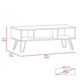 Vassel Coffee Table, Hairpin Legs, Two Shelves -Espresso B20091996