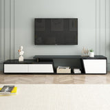 U-Can Modern, Minimalist Rectangle Extendable TV Stand, TV Cabinet with 2 Drawers and 1 Cabinet for WF311369AAB