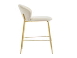 Kira Indoor Upholstered Bar Stool, Beige Fabric with Metal Frame, Set of 2 N775P263305B