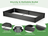 3-in-1 Raised Garden Bed with Greenhouse Cover 130 Gal Galvanized Metal Planter Box - Black 72350919