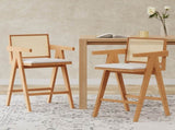 27" Height, Cream Woven Cane Plastic Backrest Bar Stool - Foam-Padded Fabric Seat & Durable N780P237930N