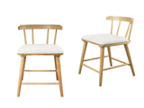 Olivia Indoor Wooden Upholstered Counter Stool, Natural Finish with Beige Upholstery, Windsor Style, N775P346246N