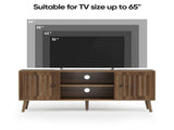 55-inch wooden TV cabinet with 2 vertical groove doors, adjustable shelves, living room W1706P465297