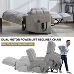 ZUN Dual Motor Heat Massage Infinite Position Up to 350 LBS Electric Power Lift Recliners with W1803P251224