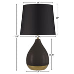 ZUN 2-Tone Ceramic Table Lamp Set of 2 Black/Gold See below B035P264516