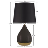 ZUN 2-Tone Ceramic Table Lamp Set of 2 Black/Gold See below B035P264516