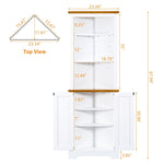ZUN Corner Cabinet Dresser cabinet barcabinet Corner Bathroom Cabinet with 2 Doors and 3 Tier Shelves W679126462
