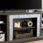 ZUN Large TV Stand TV Desk Rack with Faux Stacked Stone Surround,Media Console Table with Large W1758P187680