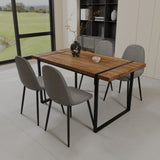 59" MDF natural wood table and modern chair set of 4 pieces, medieval wooden kitchen 41980311