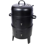 ZUN Charcoal Smoker Grill Wood Smoker Grills Outdoor Cooking 16 Inch Vertical Smoker Portable BBQ Grill W465P216802