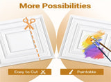 12 Pack 24" x 24" PVC Drop Ceiling Tiles, Waterproof 3D Textured Ceiling Panels for Home Office 10415665