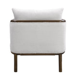 U-Can Sherpa Fabric Accent Chair, Upholstered Armchair with Solid Wood Frame, Comfortable N724P256558K