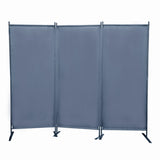 ZUN 6 Ft Modern Room Divider, 3-Panel Folding Privacy Screen w/ Metal Standing, Portable Wall Partition, W2181P154698