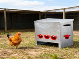 Automatic Chicken Feeder Rodent Proof, 5 Ports Large Capacity Metal Poultry Feeder with Handles and 19627383