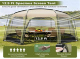 Large 6-8 Person Screen House Tent Full Mesh Walls, UV Protection Outdoor Sun Shelter Canopy 55474944